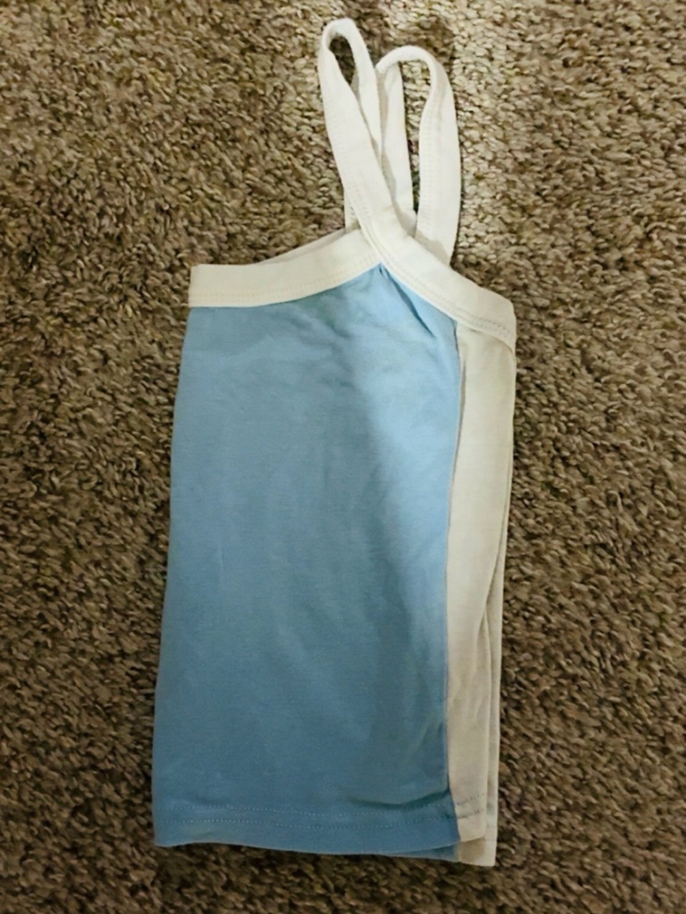 Light Blue and White Strappy Tank Top